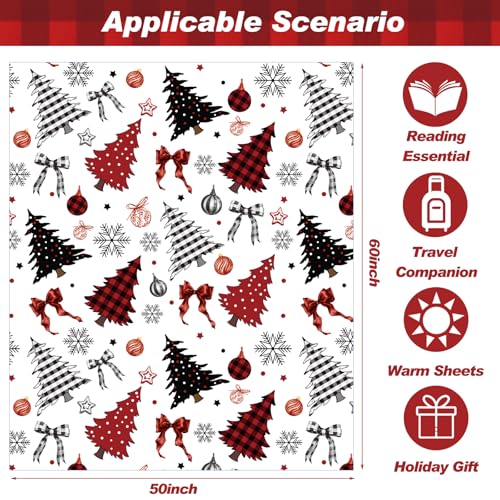 FuWeave Christmas Flannel Throw Blanket 50 x 60 Inches Buffalo Plaid