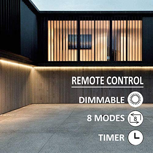 75ft Waterproof LED Rope Lights with Remote Control - Warm White Outdoor Decor