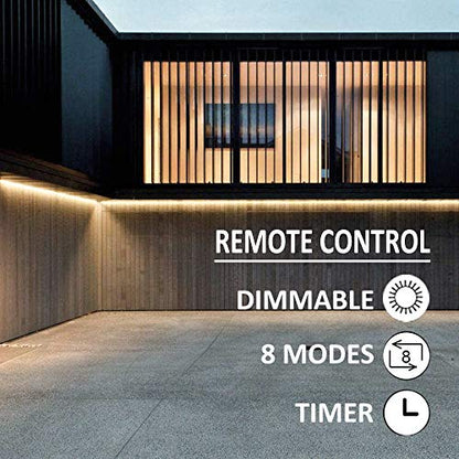 75ft Waterproof LED Rope Lights with Remote Control - Warm White Outdoor Decor