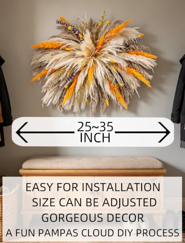 Boho Dried Flower Wall Decor & Pampas Grass Arrangement Kit