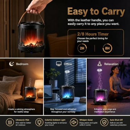Black Jellyfish Mist Humidifier Diffuser with Aurora Night Light
