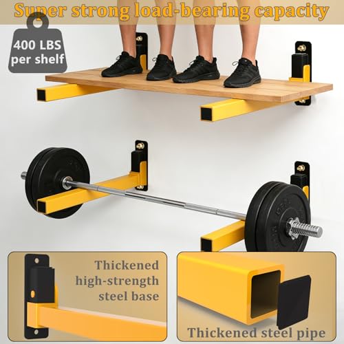 Heavy Duty Wall Mount Lumber Storage Rack with Adjustable Shelves - 8