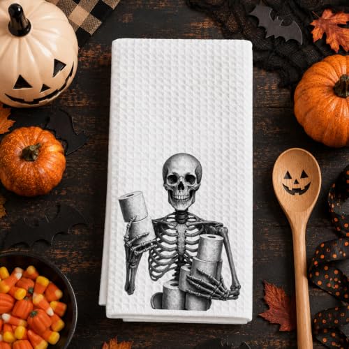 Halloween Skeleton Toilet Paper Hand Towel for Bathroom Decor