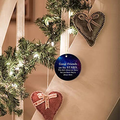 Christmas Ornament 3 Inch Ceramic Keepsake Gift for Friends Holiday Decor