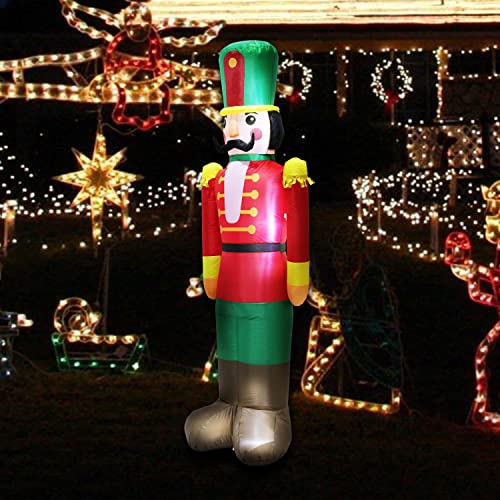 7 Ft Inflatable Nutcracker Soldier with LED Lights Christmas Yard Decor