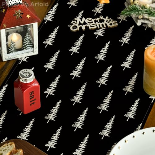 Christmas Table Runner 13 x 120 Inches Holiday Home Party Decor - Black