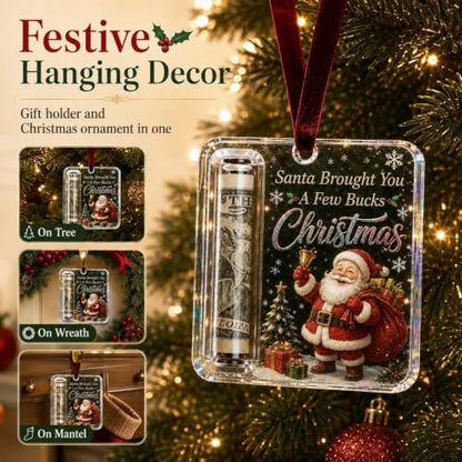 Christmas Money Holders Set - Holiday Cash Gift Ornaments for Tree & Gift Bundles