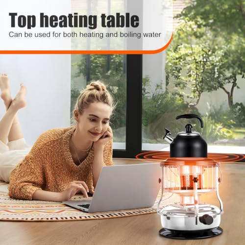 Portable Indoor Kerosene Heater 9000 BTU with White Finish - Camping Stove
