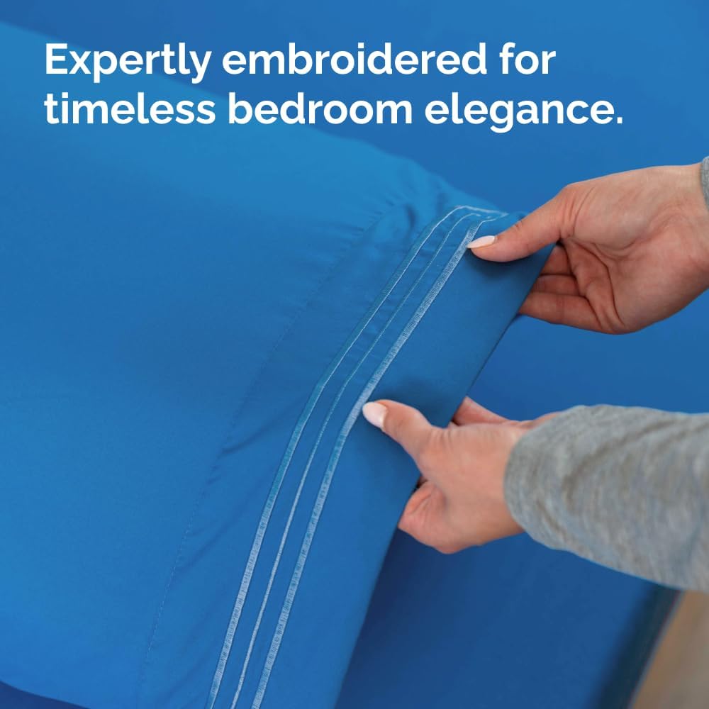 Standard Pillow Cases Set of 2 | Ultra-Soft Hotel Quality Covers - Comfy, Wrinkle-Free, Stain Resistant - Royal Blue