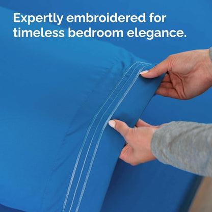 Standard Pillow Cases Set of 2 | Ultra-Soft Hotel Quality Covers - Comfy, Wrinkle-Free, Stain Resistant - Royal Blue