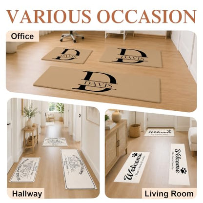 Personalized Front Door Mat - Custom Family Name Rug Set - Family Variation