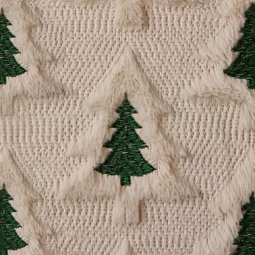 Christmas Pillow Covers 18x18 Set of 2 Beige Faux Fur Holiday Decor