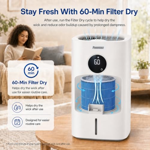 Smart Evaporative Humidifier with Separate Humidity Sensor 6L