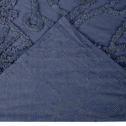 Glam 3 Piece 100% Cotton Tufted Medallion Chenille Bedspread - King Size