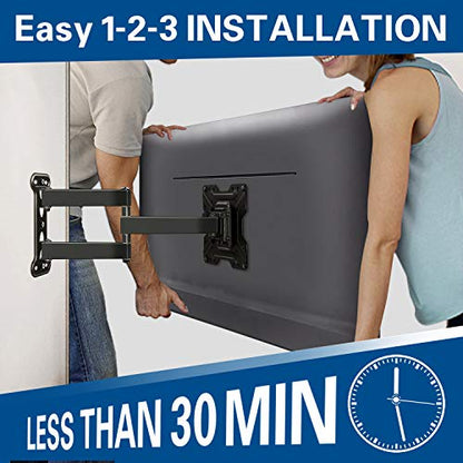 Mounting Dream Ultra Slim Full Motion TV Wall Mount, Low Profile Articulating TV Mount for 26 to 75 Inch TVs - Smooth Extension, Swivel, Tilt, Fits 16" Studs, Max VESA 400x400mm, Holds 88lbs