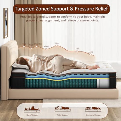 Twin Hybrid Mattress 10 Inch in a Box - Medium Firm, Luxury Support
