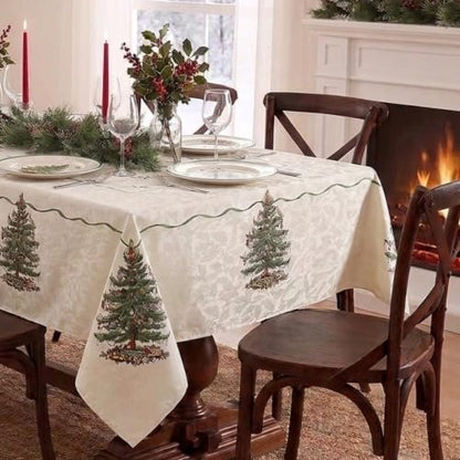 Rectangular Holiday Tablecloth 52 x 70 Inches with Festive Design