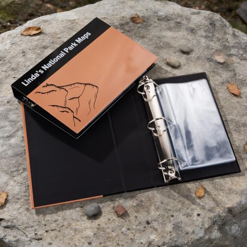 Personalized National Park Map Binder - Custom Name 3 Ring Organizer for Hiking & Travel