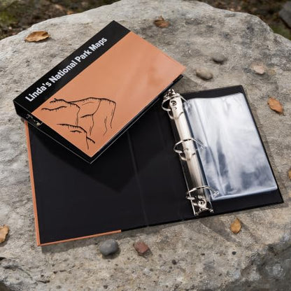 Personalized National Park Map Binder - Custom Name 3 Ring Organizer for Hiking & Travel