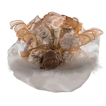 17-Inch Ivory and Gold Angel Treetop - Holiday Christmas Tree Topper