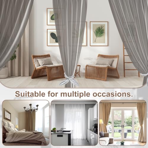 uxcell Champagne Twist Curtain Tiebacks 4Pcs - Decorative Drapery Holdbacks