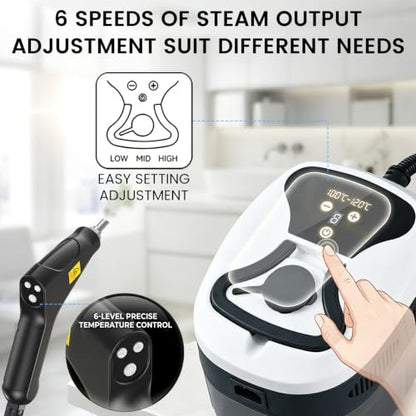 2500W Handheld Steam Cleaner for Home Car Grout - High-Temp Steamer Kit