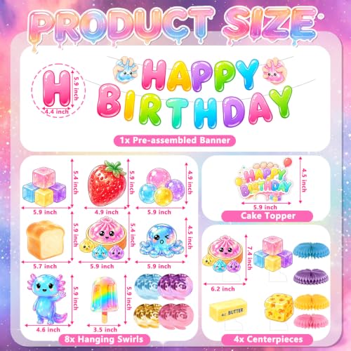 Colorful Paper Birthday Decorations with Dumpling & Dimsum Theme - Party Supplies