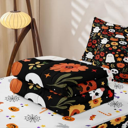 Feelyou Ghost Twin Zipper Comforter Bedding Set for Kids - Halloween Decor