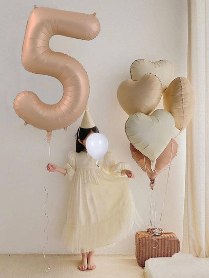 Skiennix 40-Inch Balloon Numbers - Light Brown 5th Birthday & Wedding Party Decor