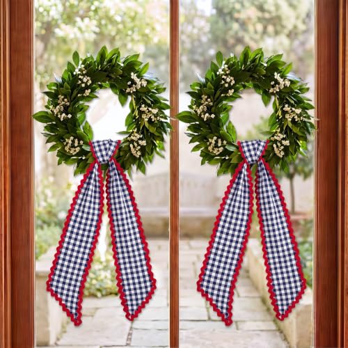 Black and White Checkered Sash for Wreaths - 2 Pack Home Decor Accessories