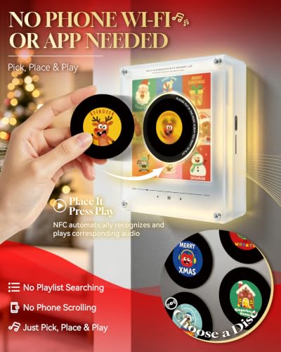 Halloween Style Magnetic Mini Vinyl Music Player for Fridges - Christmas Edition