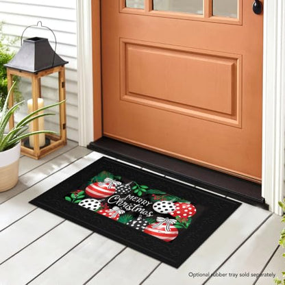Indoor Outdoor Christmas Mini Mat - Festive 22x10 Holiday Decor