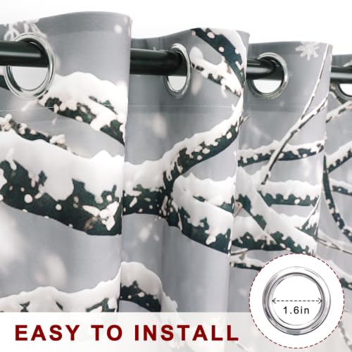 Christmas Snowman Grommet Blackout Curtains 84 Inch Length 2 Panels Set - Snowman / 52"W x 84"L