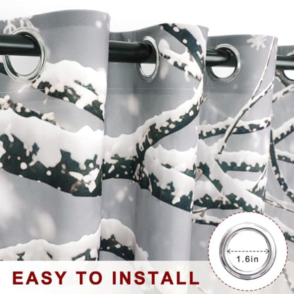 Christmas Snowman Grommet Blackout Curtains 84 Inch Length 2 Panels Set - Snowman / 52"W x 84"L