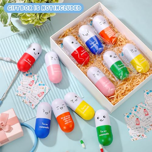24 Pack Pharmacy Technician Stress Balls Pill-Shaped Gifts with Inspirational Quotes