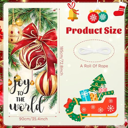 Christmas Door Cover Decorations Joy to the World Holiday Porch Sign
