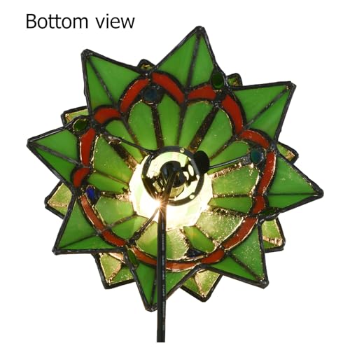 Tiffany Style Stained Glass Accent Table Lamp for Home Decor, Christmas Tree, 7.5 inch