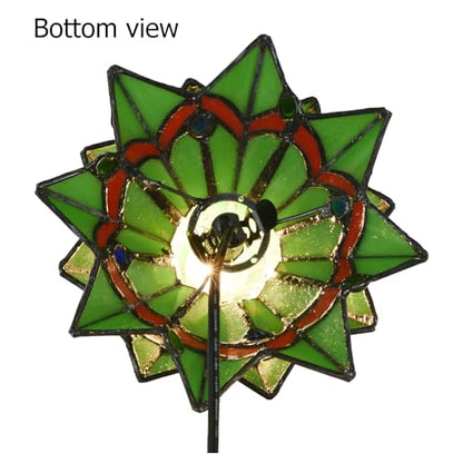 Tiffany Style Stained Glass Accent Table Lamp for Home Decor, Christmas Tree, 7.5 inch