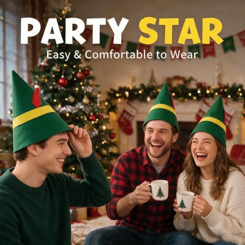Green Christmas Elf Hats Bulk Adults Santa Costume Accessories