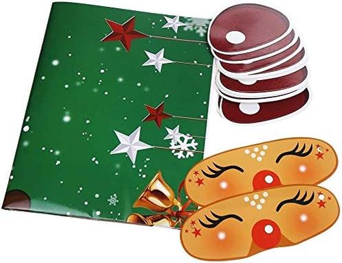 FINGOOO Christmas Reindeer Game - Fun Pin The Nose Activity for Kids | Large Poster for Holiday Parties