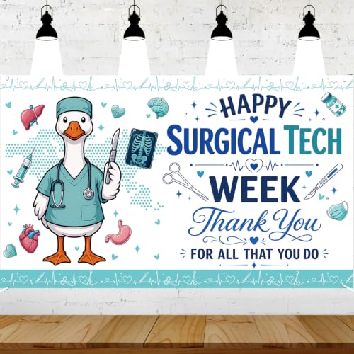 Surgical Tech Week Backdrop Banner - Hospital Appreciation Decor 71 x 43 Inch