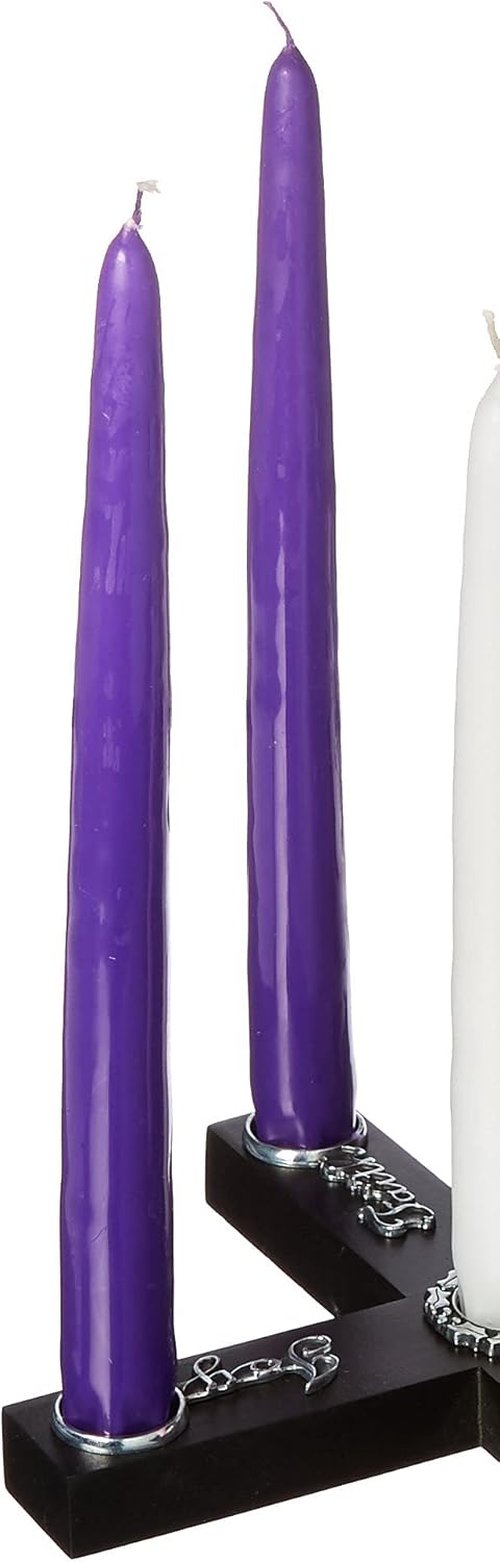 Cathedral Art Wood Cross Advent Candleholder Wreath - Joy, Faith, Hope & Peace Design
