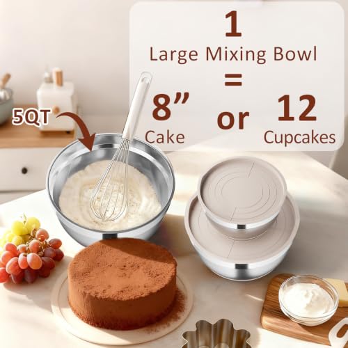 Khaki 9 Pack Mixing Bowls with Airtight Lids & Grater Attachments