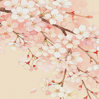 Japanese Noren Doorway Curtain Cherry Blossom Ink Cat Design 33.5x59 Inch - Pink Grey