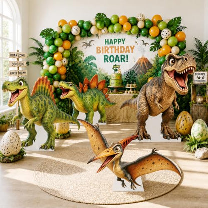1Ft Dinosaur Cardboard Cutout - T-Rex Standup for Birthday Parties & Events - Mini Size