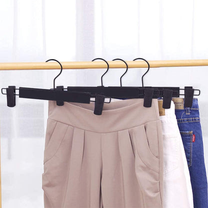 Skiennix Skirt Hangers - 360° Swivel Clips for Space-Saving Pants & Skirts | 10-Pack, Black