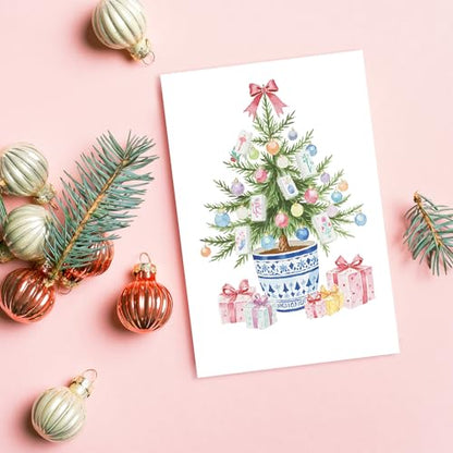 Christmas Greeting Cards with Envelopes and Stickers - 24 Pack 4x6 Inch