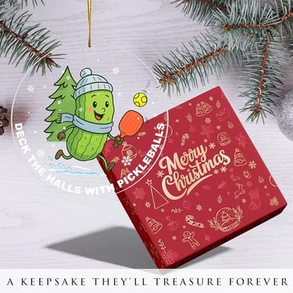 Pickleball Christmas Ornament - Funny Holiday Decor for Christmas Tree - Deck The Halls with Pickleballs - Gift for Pickleball Lovers