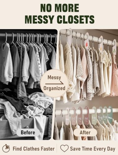 Baby Closet Dividers Set - 12 Large Color-Coded Organizer Accessories