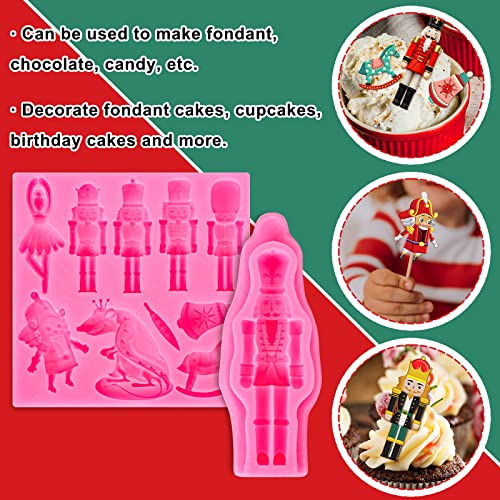 Christmas Nutcracker & Horse Silicone Mold 2-Piece Fondant & Candy Decoration